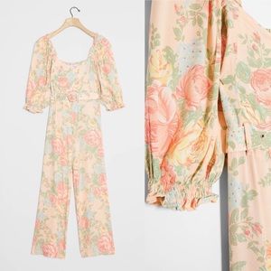 Faithfull the Brand Floral Jumpsuit Peach Paula S